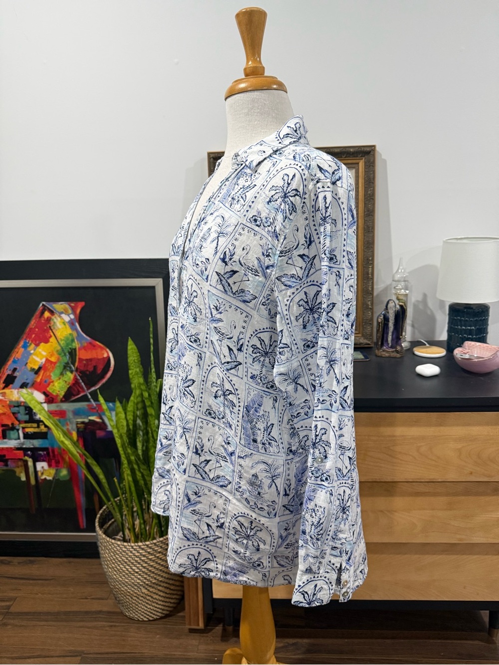 Linen Printed Button-Up - Picture 5 of 7